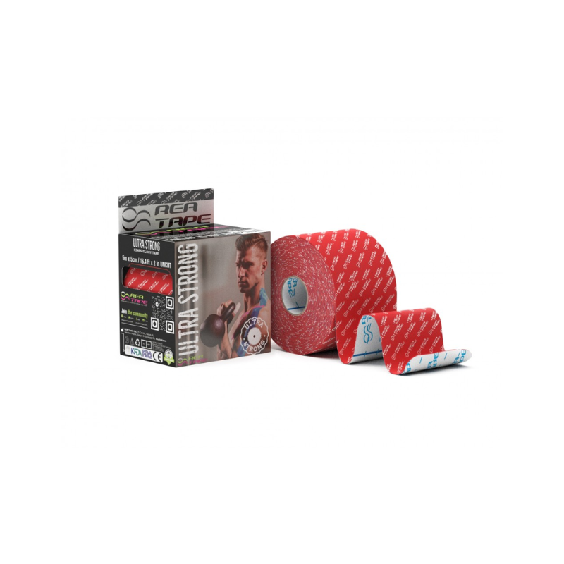 Banda Kinesiologica cu extra adeziv Ultra Strong 5cmx5m, pentru sportivi, Rea Tape