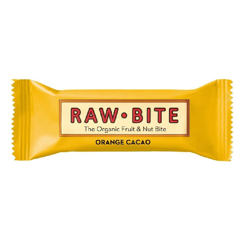 Baton fara gluten, orange cacao bio, 50 g, Raw Bite