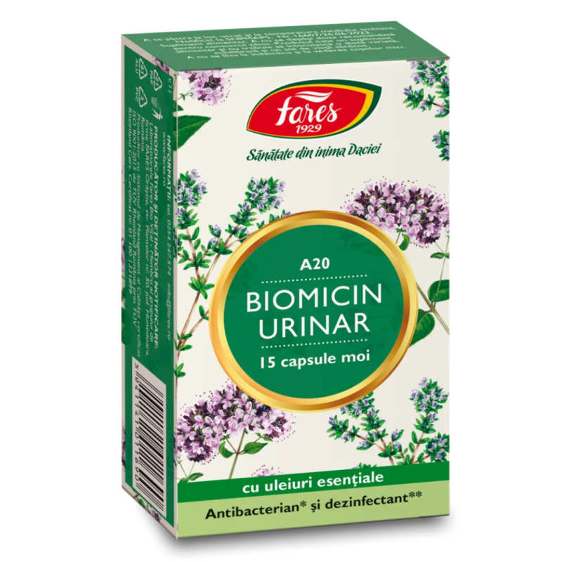 Biomicin urinar, 15 capsule, Fares