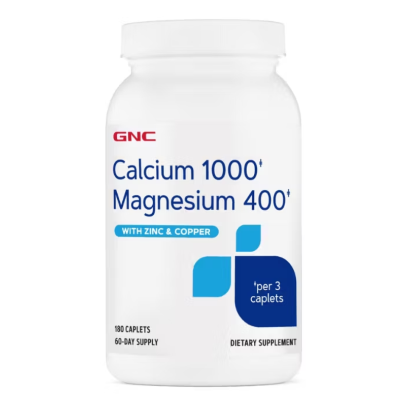 Calciu 1000 mg + Magneziu 400 mg, 180 tablete, GNC