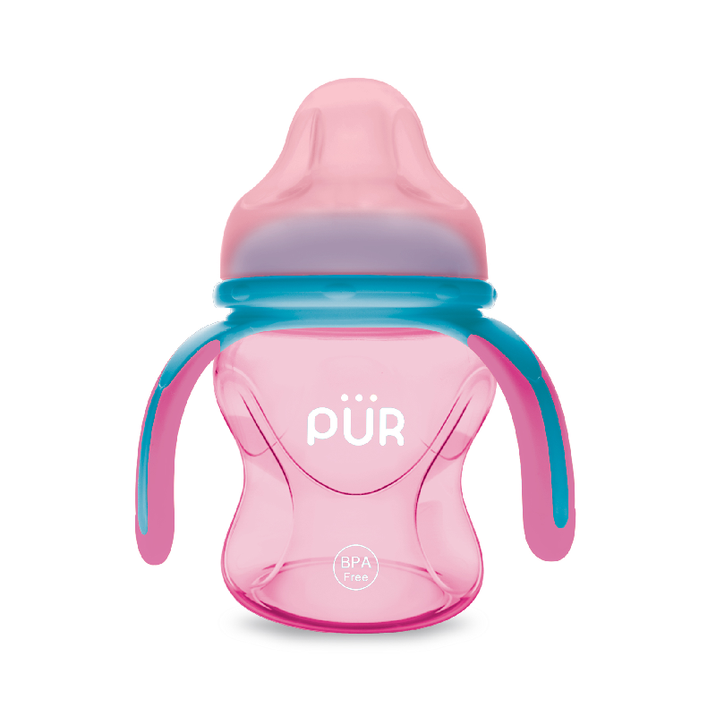 Cana cu prindere multipla 150ml, roz, +6 luni, PUR
