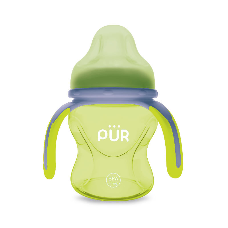 Cana cu prindere multipla 150ml, verde, +6 luni, PUR
