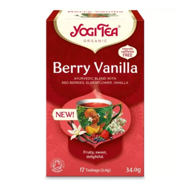 Ceai bio cu fructe de padure si vanilie, 17 pliculete, Yogi Tea