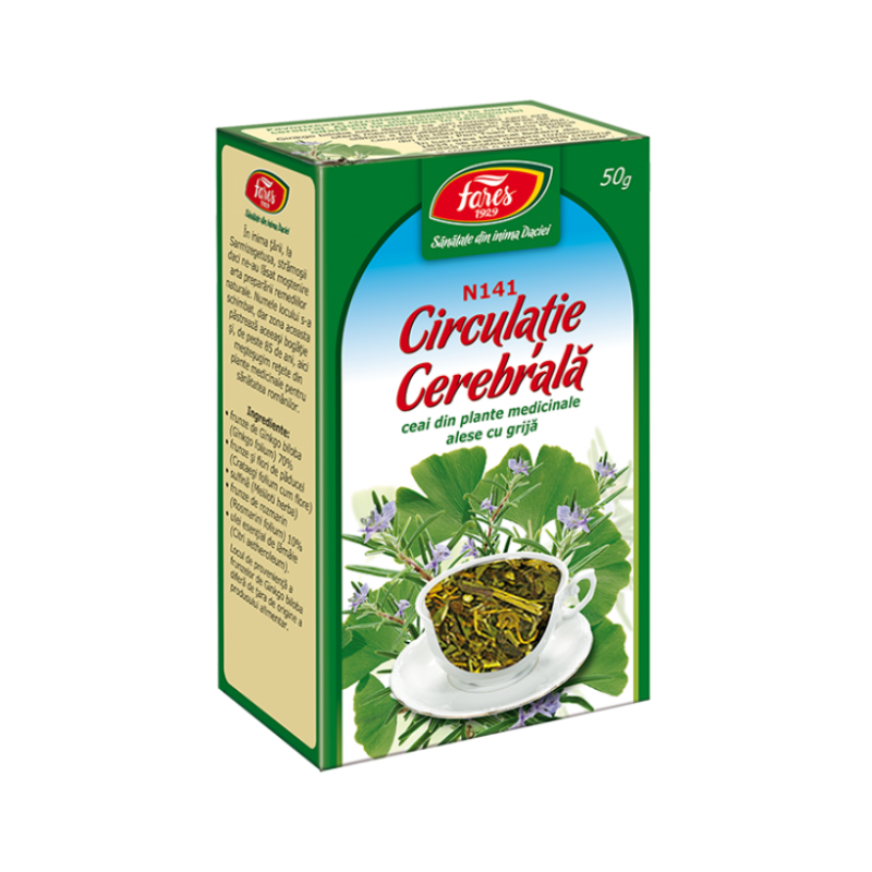Ceai circulatie cerebrala N141, 50g, Fares