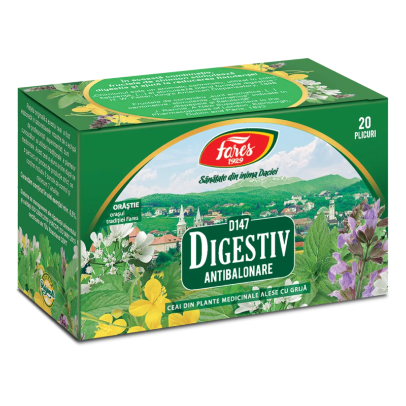 Ceai digestiv antibalonare, 20 plicuri, Fares