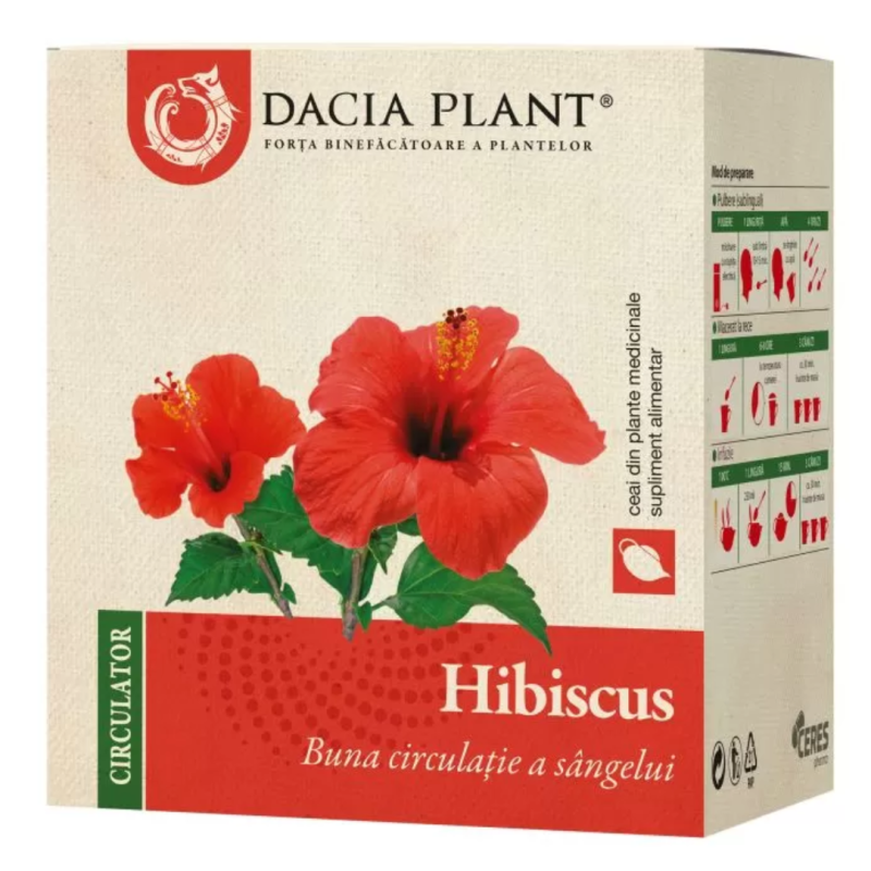 Ceai de Hibiscus, 50g, Dacia Plant
