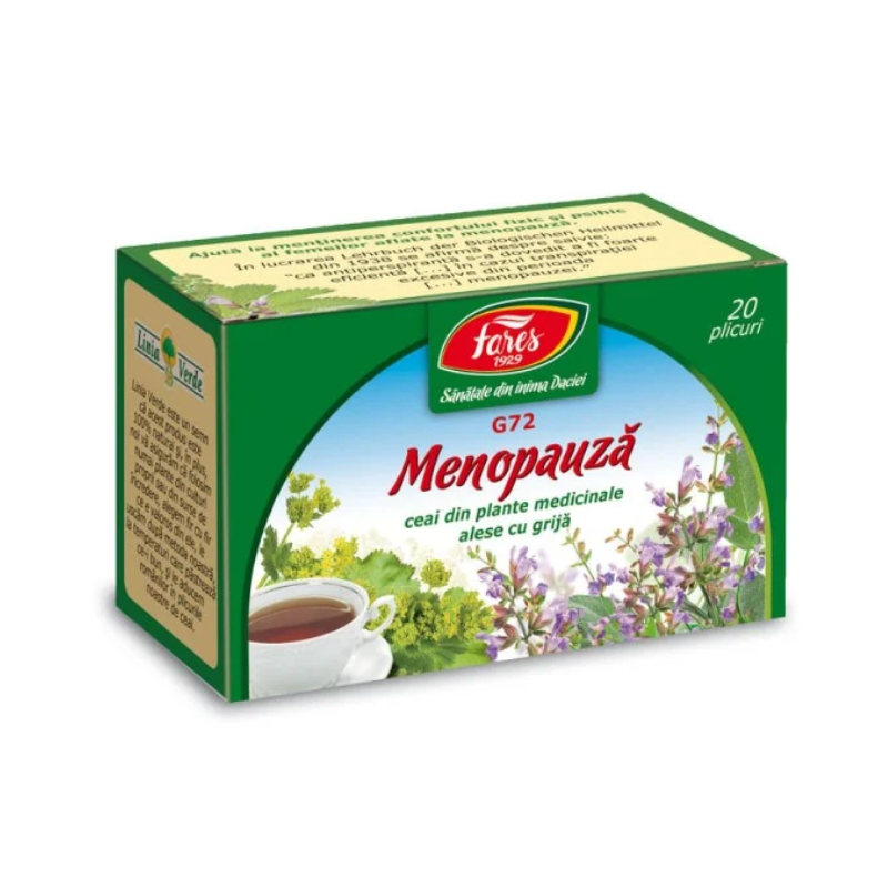 Ceai Menopauza G72, 20 plicuri, Fares