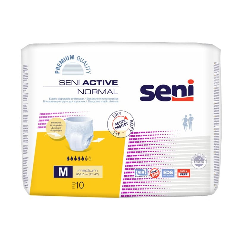 Chilot elastic absorbant Active Normal, Medium, 10 bucati, Seni