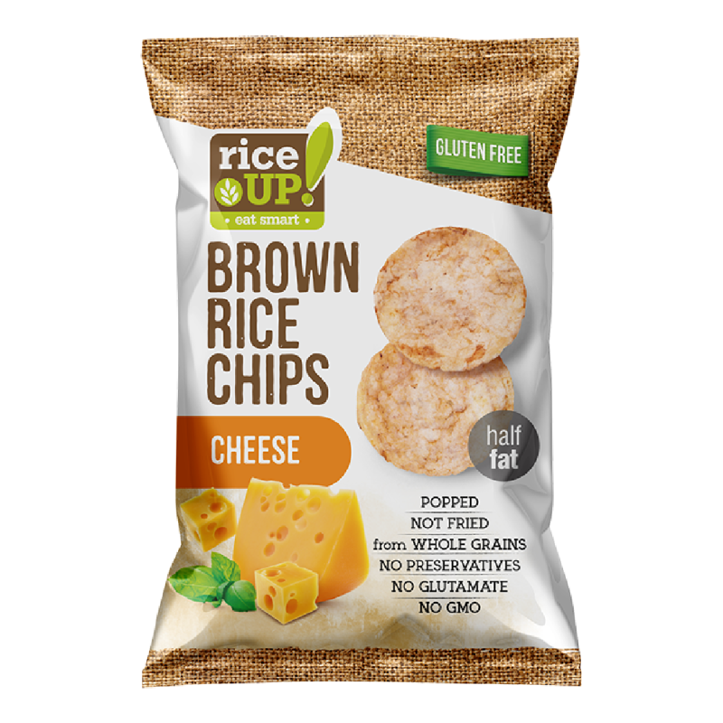 Chips din orez cu branza, 60 g, RiceUP