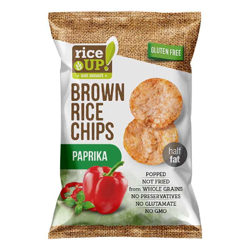 Chips din orez cu paprika, 60 g, RiceUP