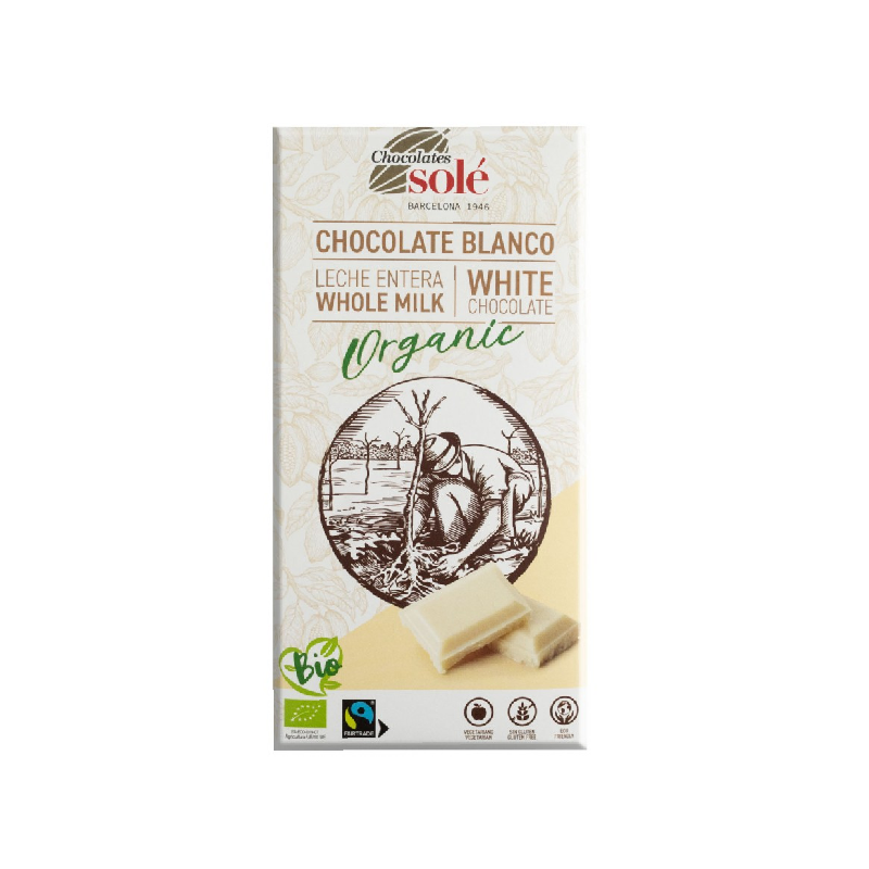 Ciocolata alba Bio, 100g, Chocolates Sole