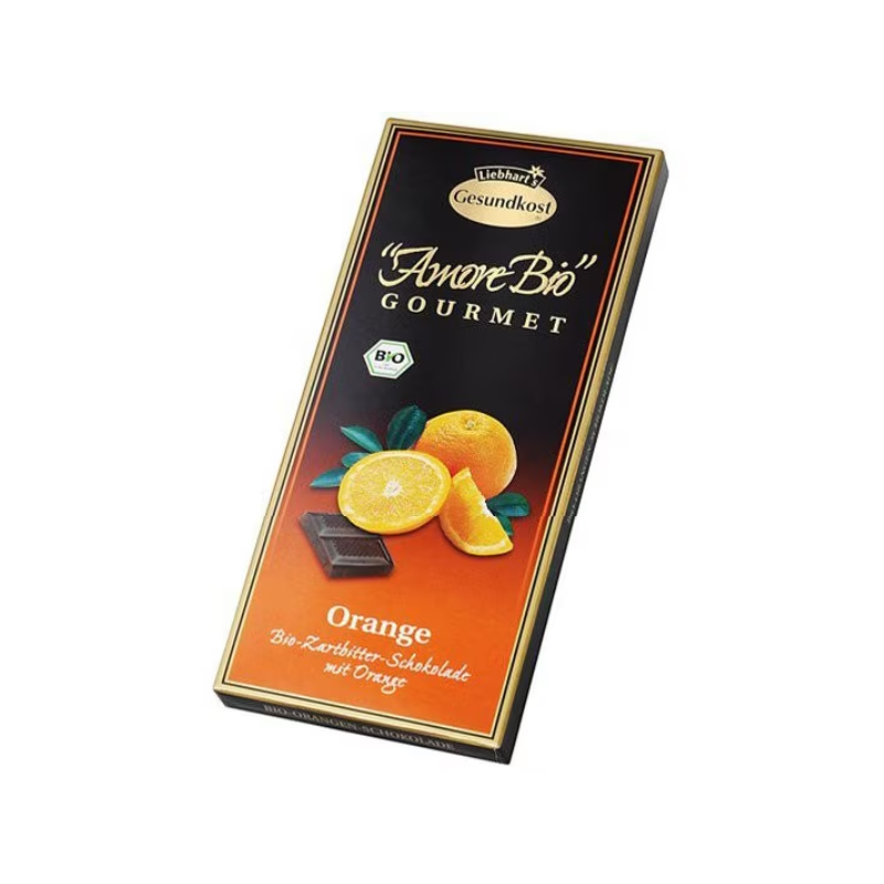 Ciocolata amaruie cu portocale, 55% cacao, 100g Liebhart's