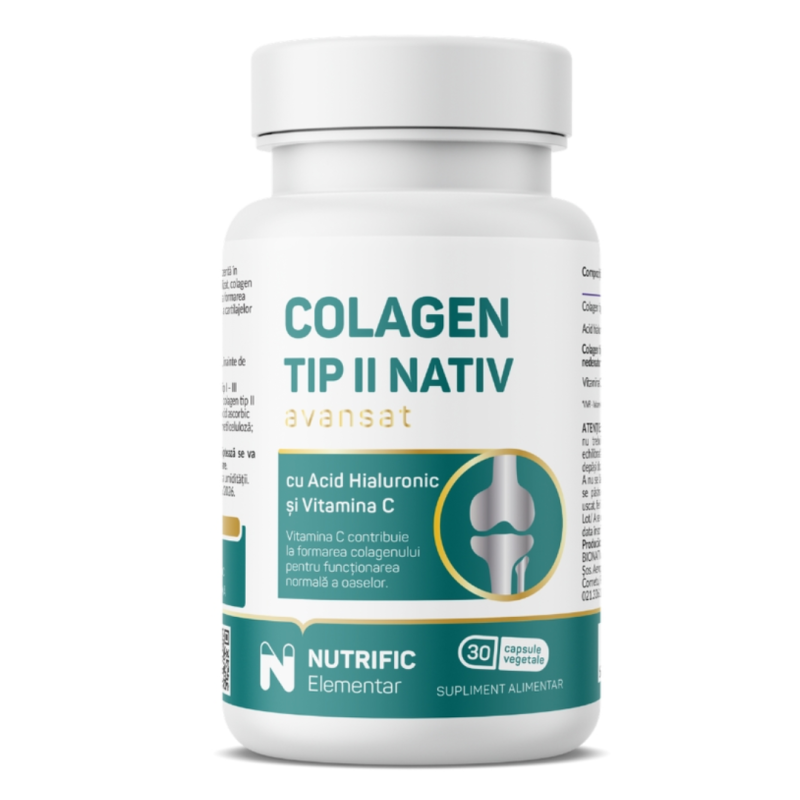 Colagen nativ tip II avansat, 30 capsule vegetale, Nutrific