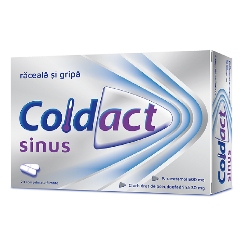 Coldact Sinus, 500 mg/30 mg, 20 comprimate filmate, Terapia