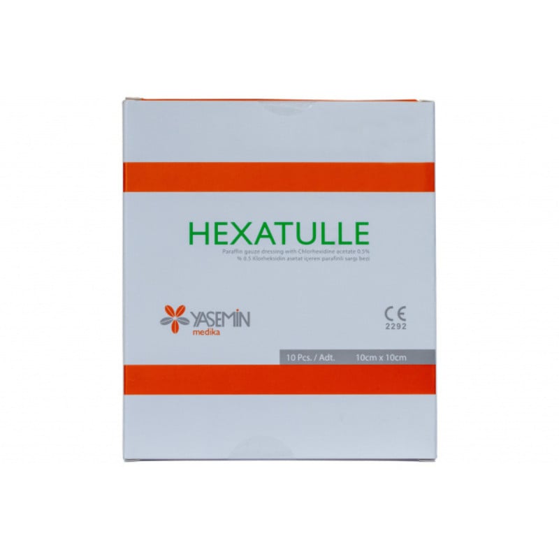 Comprese cu acetat de Clorhexidina Hexatulle, 10x10cm, 10 buc