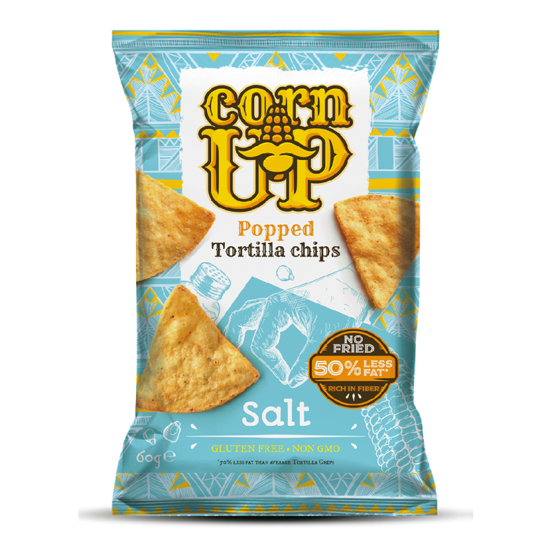 Tortillas Chips Nacho cu sare, 60g, Corn Up