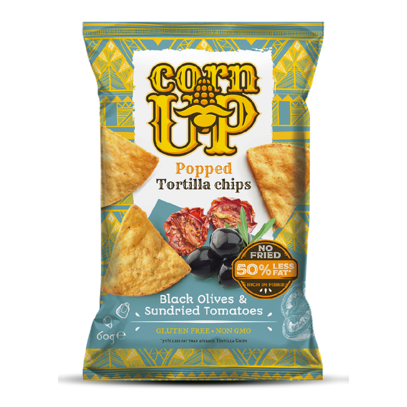 Tortillas Chips Nacho cu masline si rosii uscate, 60g, Corn Up
