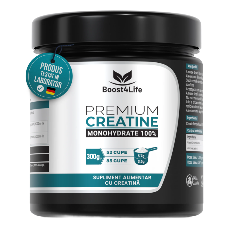 Creatine Monohydrate 100% Premium, 300 g, Boost4Life