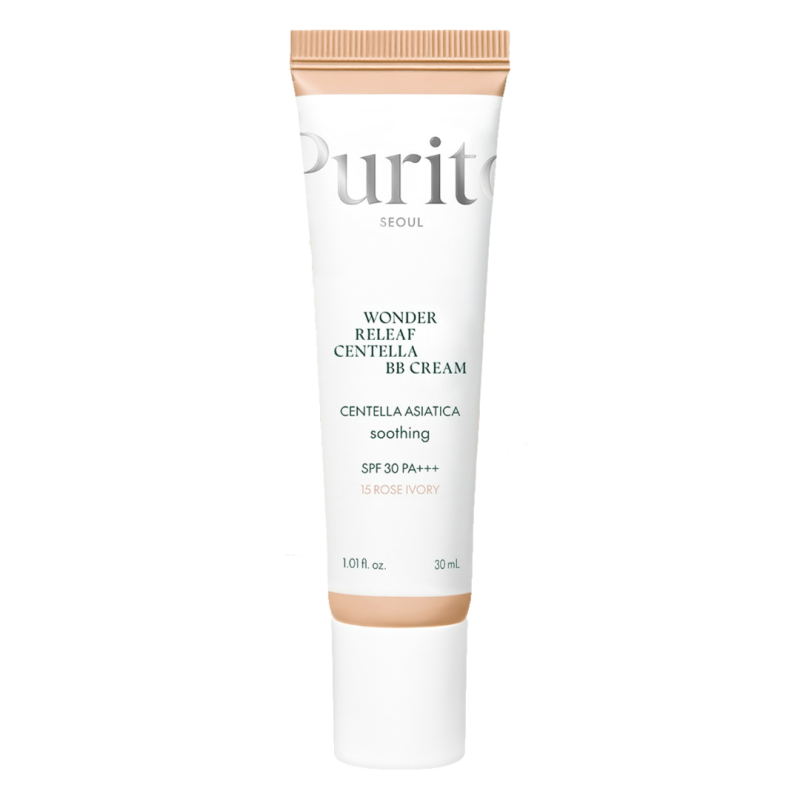 Crema BB multifunctionala cu SPF 30 PA+++, 15 Rose Ivory, Wonder Releaf Centella, 30 ml, Purito