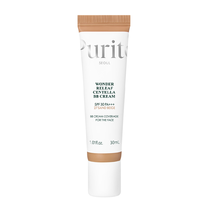 Crema BB multifunctionala cu SPF 30 PA+++, 27 Sand Beige, Wonder Releaf Centella, 30 ml, Purito