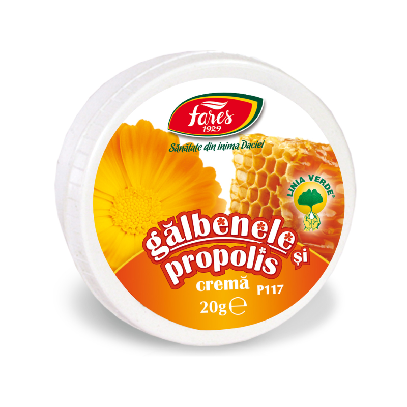 Crema de galbenele si propolis, 20g, Fares
