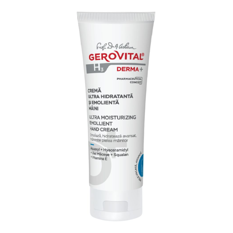 Crema de maini ultra hidratanta si emolienta H3 Derma+, 100 ml, Gerovital