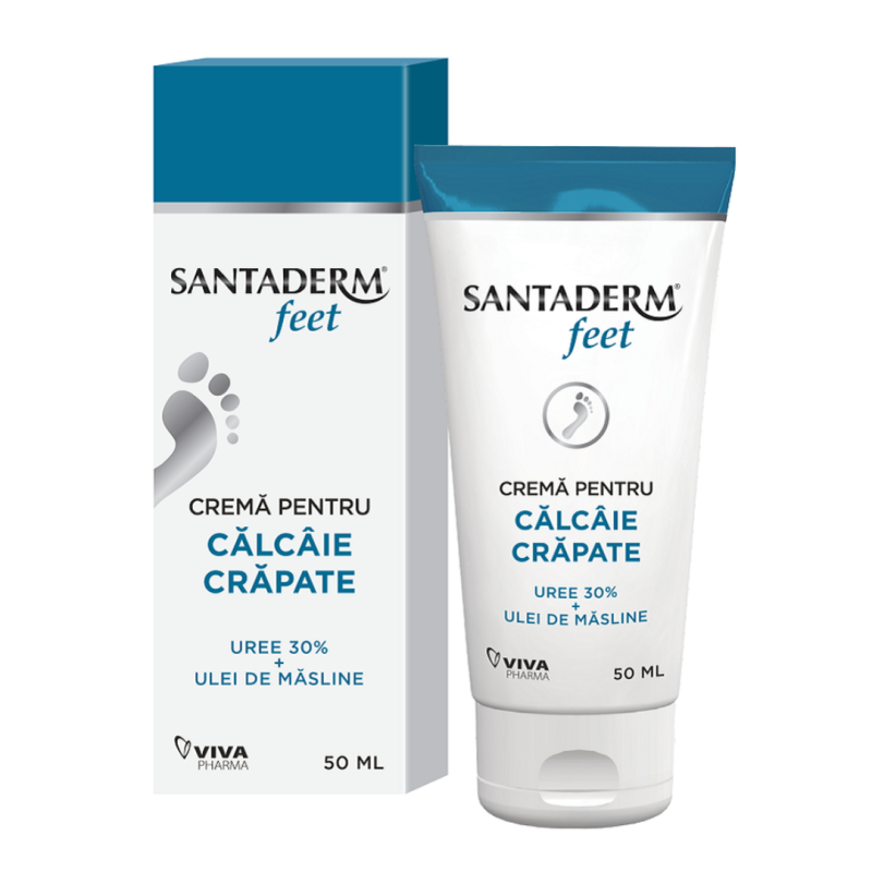 Crema pentru calcaie crapate Santaderm 4feet, 50 ml, Viva Pharma