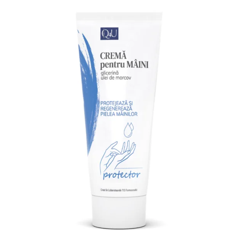 Crema pentru maini cu glicerina si ulei de morcov, 100 ml, Tis Farmaceutic