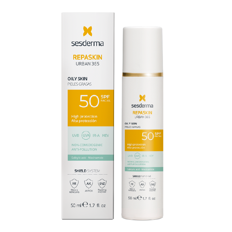 Crema cu protectie solara SPF50, Urban 365 Repaskin Oily Skin, 50 ml, Sesderma