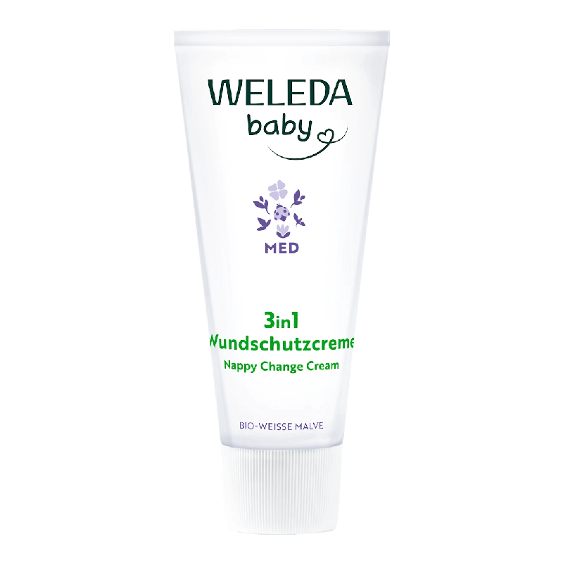 Crema pentru zona scutecului 3in1 cu nalba alba Baby Derma, 50 ml, Weleda