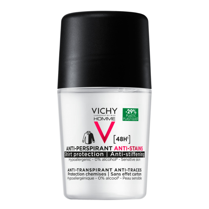 Deodorant roll-on Anti Stains 48h Homme, 50 ml, Vichy