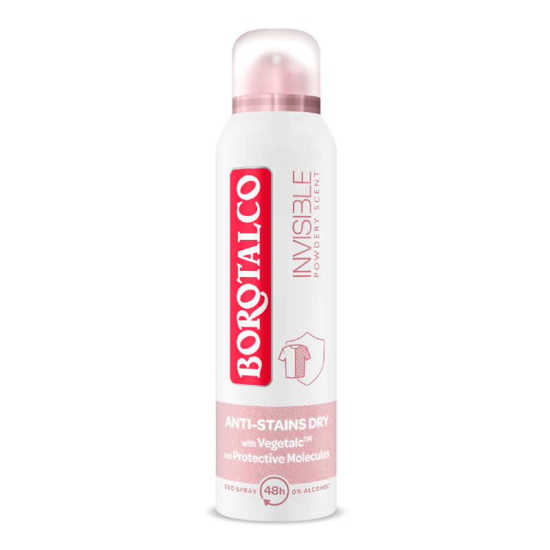 Deodorant Spray antiperspirant Invisible Pink, 150 ml, Borotalco