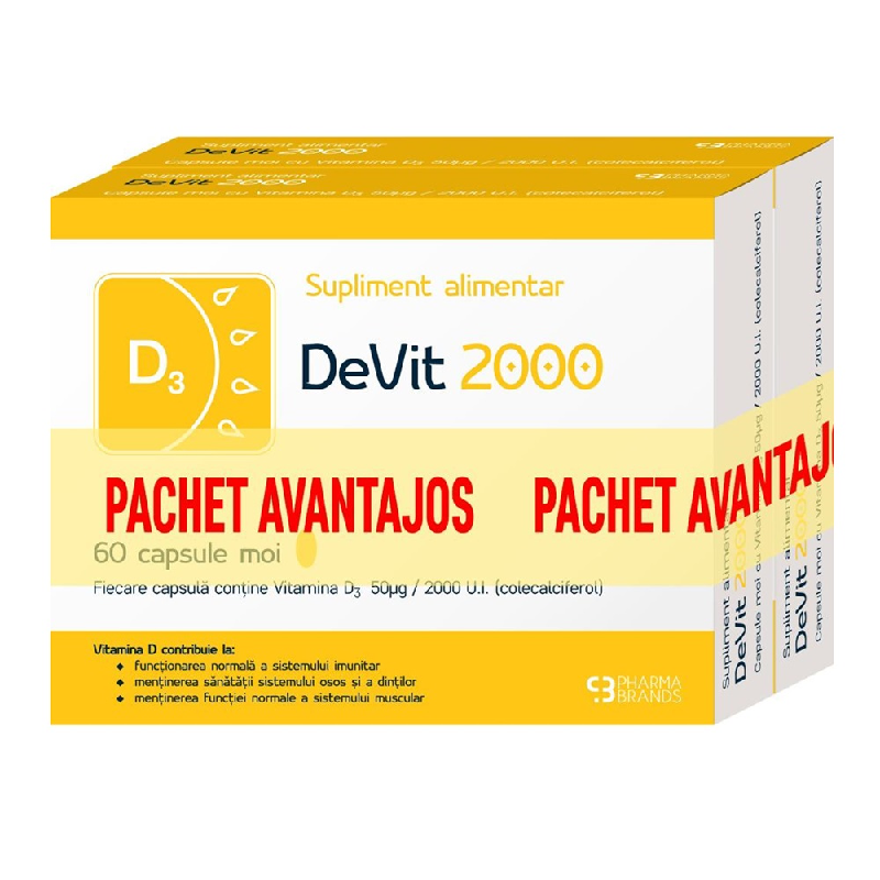 Pachet DeVit 2000, 60 capsule+60 capsule, Pharma Brands