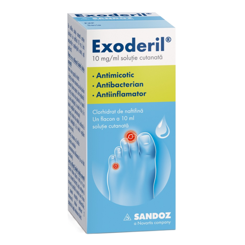 Exoderil solutie cutanata, 10 mg/ml, 10 ml, Sandoz