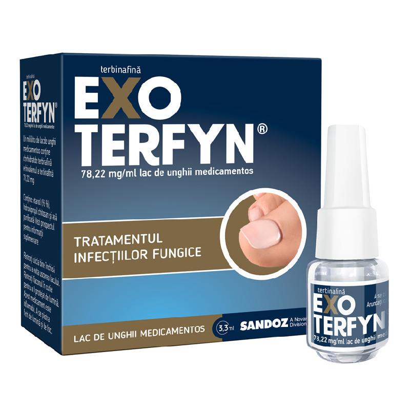 Exoterfyn lac de unghii medicamentos, 78.22 mg/ml, 3.3 ml, Sandoz