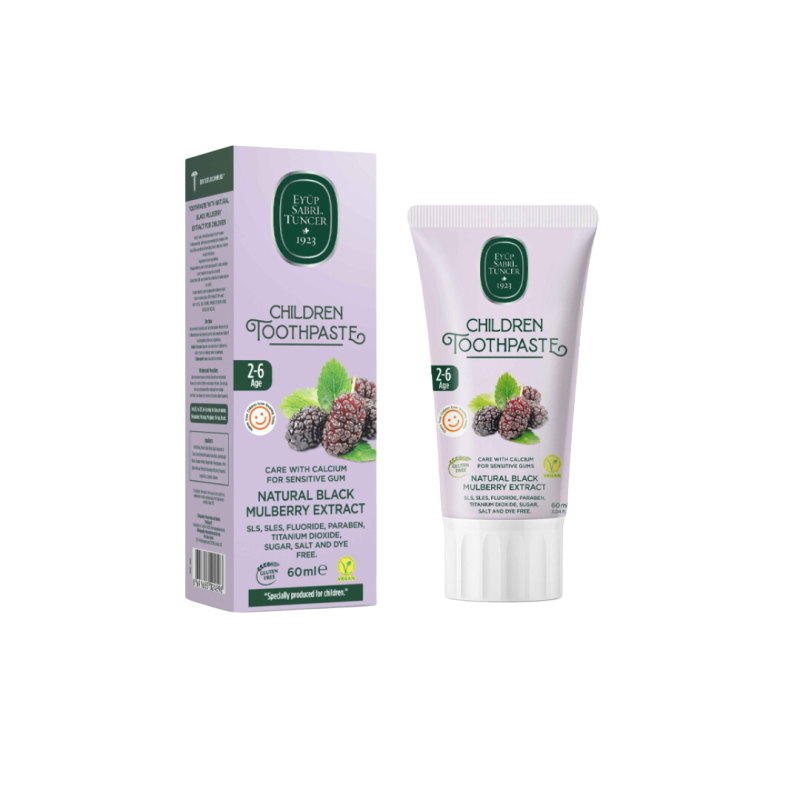Pasta de dinti cu extract natural din dude negre pentru copii intre 2-6 ani, 60ml, Eyup