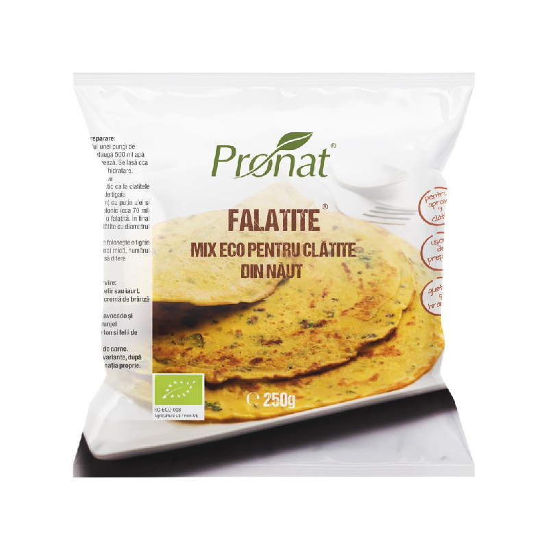 Falatite Mix Bio din faina de naut cu condimente pentru clatite, 250 g, Pronat
