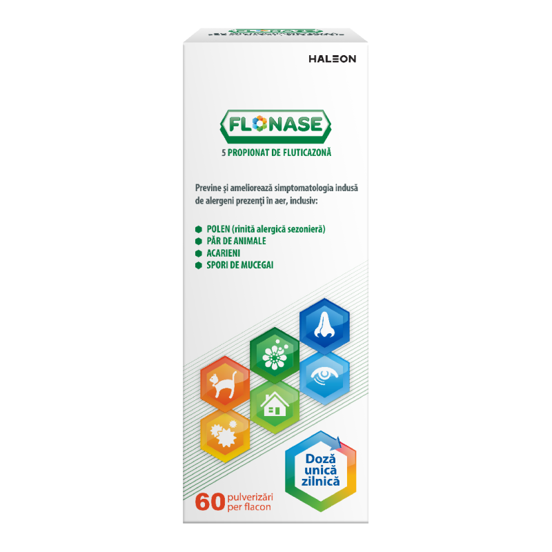 Flonase spray nazal, 50 micrograme/doza, 60 pulverizari, Haleon