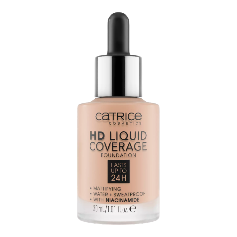 Fond de ten HD Liquid Coverage, 020 Rose Beige, 30 ml, Catrice