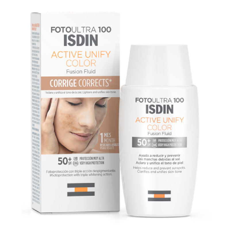 Fluid colorat cu protectie solara SPF 50, Fotoultra Active Unify Color 100+ Fusion, 50 ml, Isdin