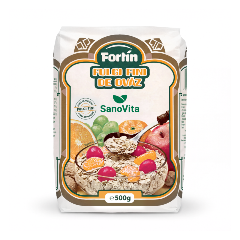 Fulgi de ovaz Fortin, 500g, Sanovita
