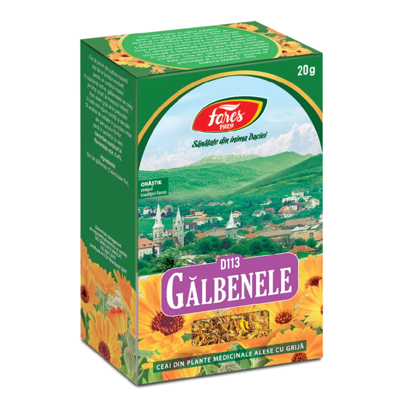 Galbenele, flori, D113, ceai la punga, 20g, Fares