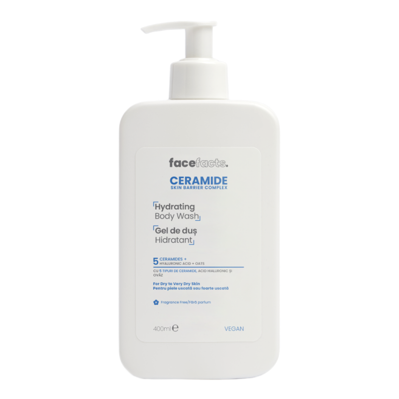 Gel de dus hidratant Ceramide, 400ml, Face Facts