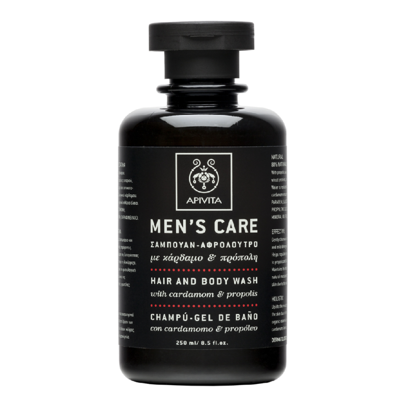 Gel de spalare corp si par pentru barbati, 250 ml, Apivita