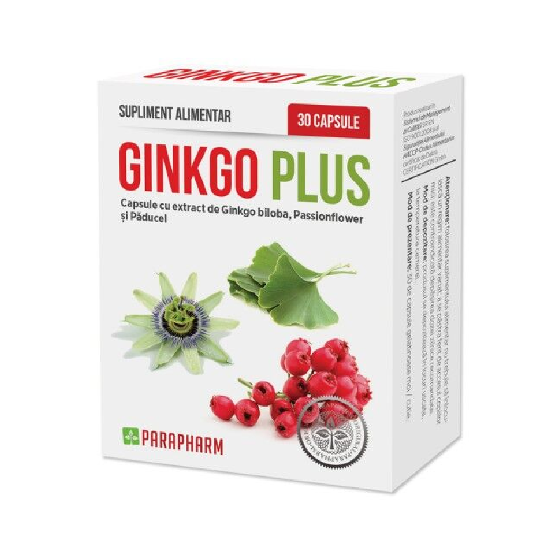 Ginkgo Plus, 30 capsule, Parapharm