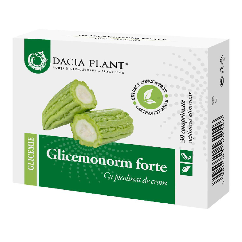 Glicemonorm Forte, 30 comprimate, Dacia Plant