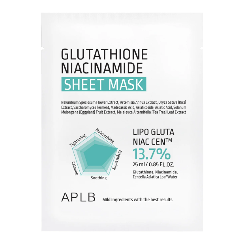 Masca tip servetel cu Glutathione si Niacinamide, 25 ml, APLB