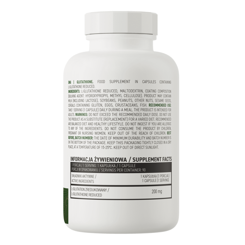 L-Glutation Redus 200mg, 90 capsule, OstroVit