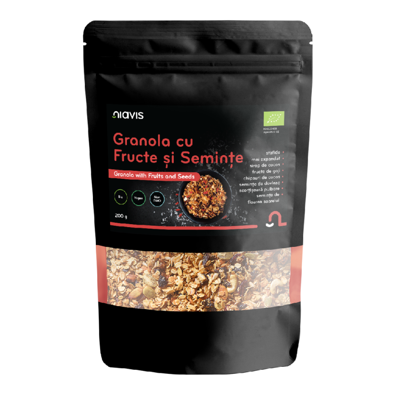 Granola Eco cu fructe si seminte, 200g, Niavis