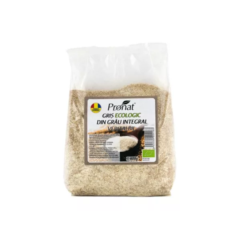 Gris din grau integral veritabil Bio, 600g, Pronat